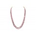 Red Ruby Oval Beads treated Stones NECKLACE 2 lines 255 Carats